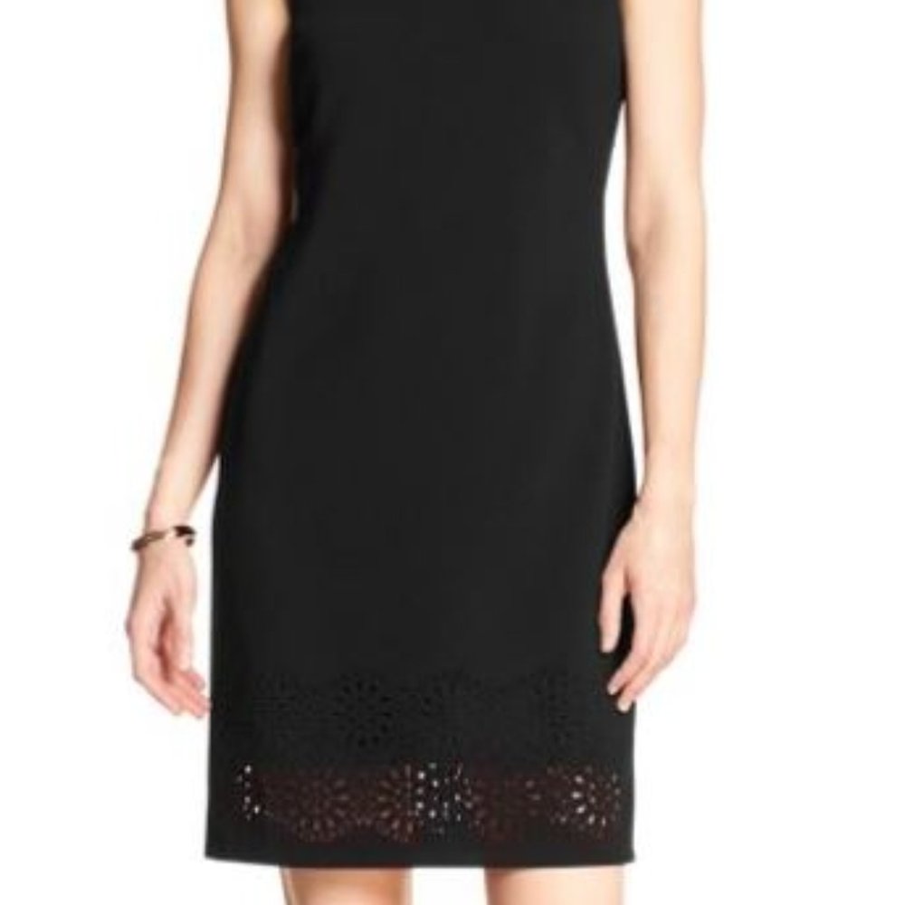 Banana Republic Black Laser Cut Sheath Dress NWT